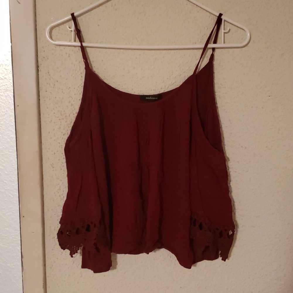 Maroon Off The Shoulder Crop Top